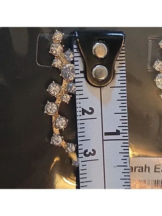 BaubleBar Farah Ear Crawlers Earrings Gold-tone Rhinestone NEW FabFitFun in Pkg - Picture 2 of 4
